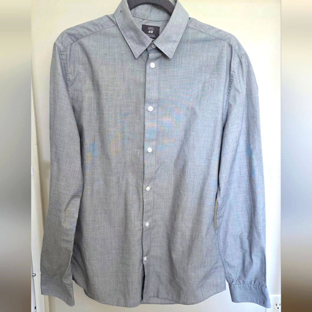 H&M Gray Casual Button Down Shirt